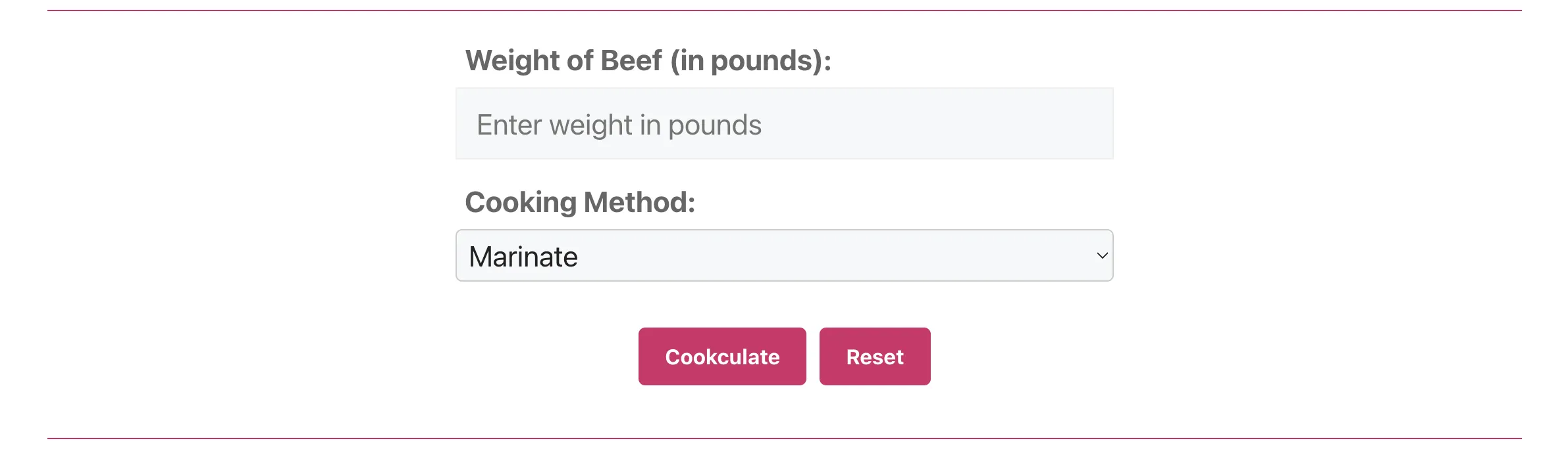 Beef Cooking Calculator