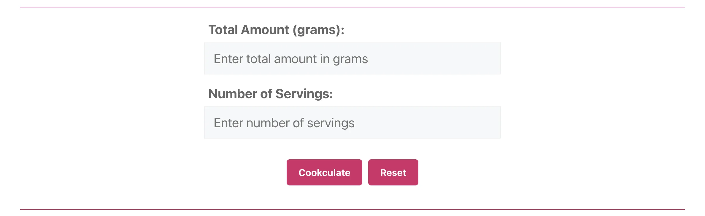 Food Serving Size Calculator