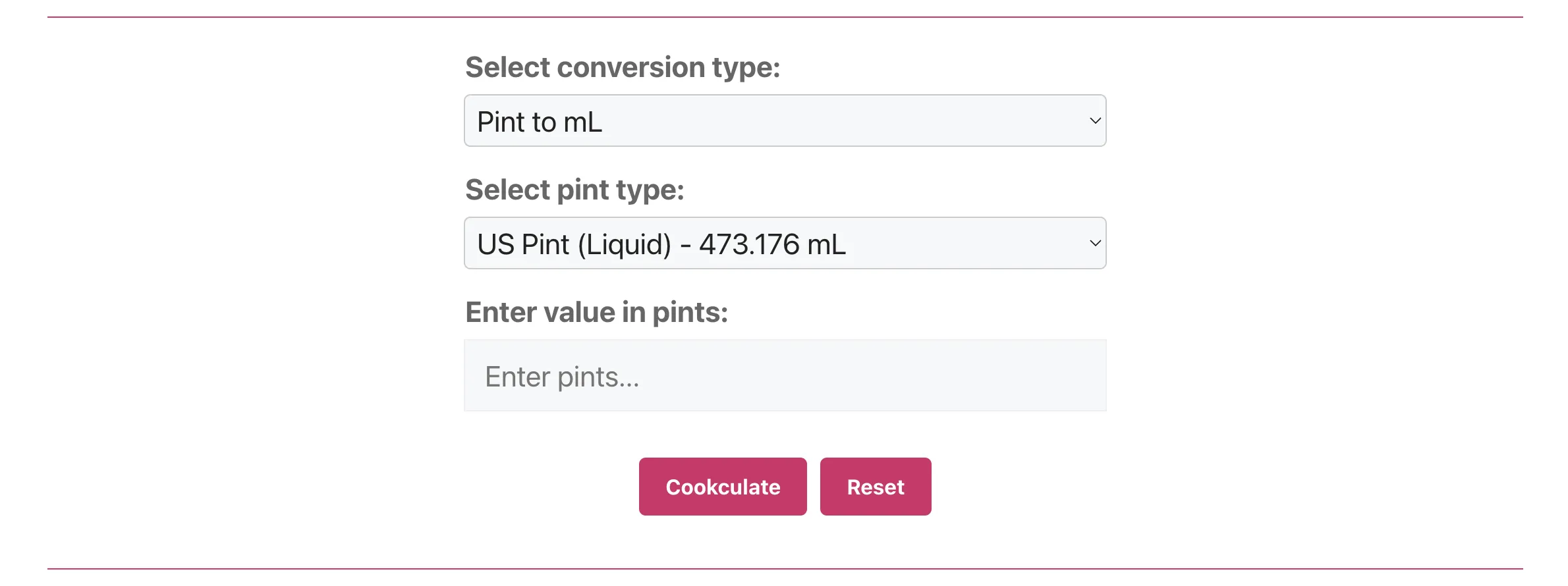 Pint to mL Converter